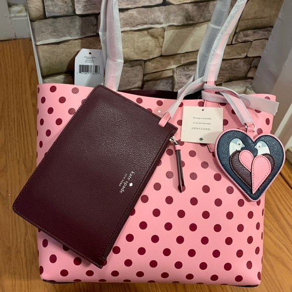 kate spade Handbags - Authentic Kate Spade reversible Leather tote/pouch